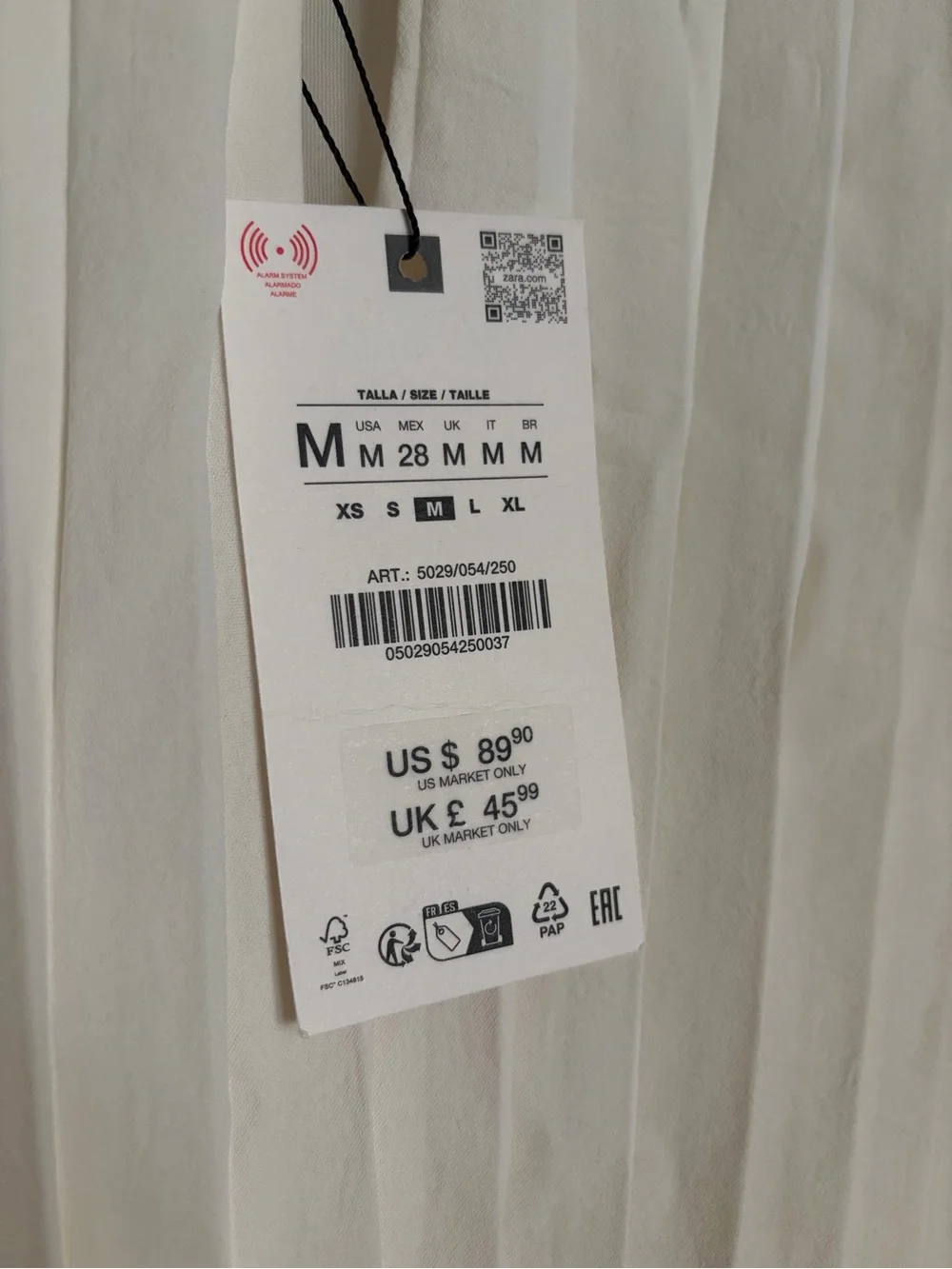 Zara White Pleated Midi Dress - Picture 4 of 5